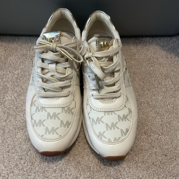 Michael Kors White Monogram Sneakers - Picture 1 of 7